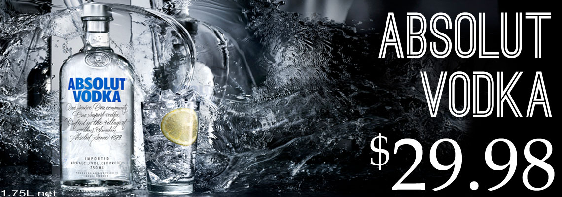 Abosolut Vodka $29.98
